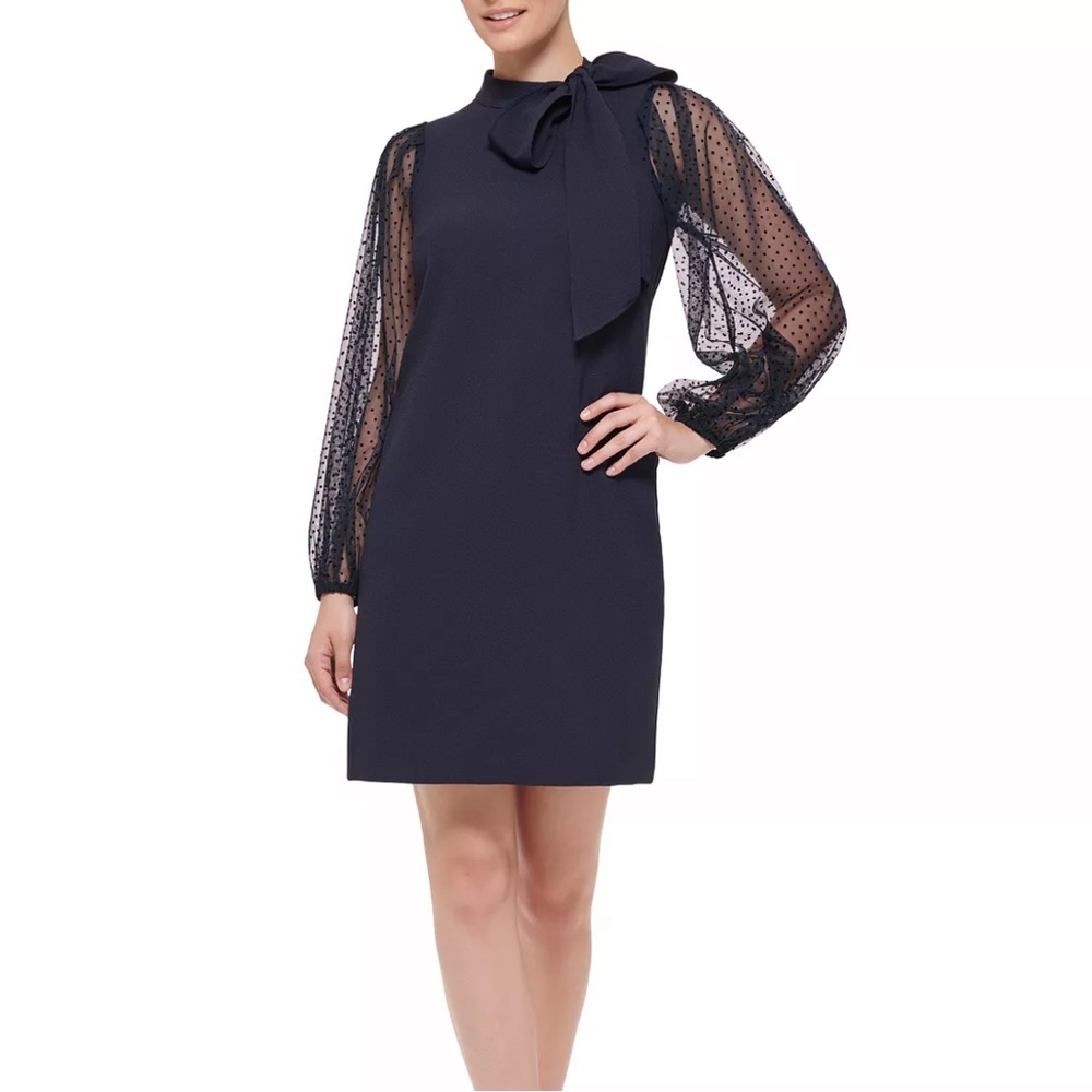 BNWT Vince Camuto Mesh Dot Sleeve Shift Dress